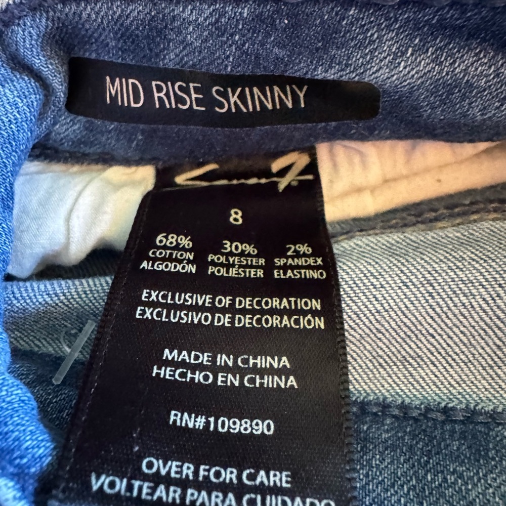 Seven 7 Vancouver Mid Rise Skinny Jeans Size 8 Embroidered Boho Hippie Denim - Picture 7 of 12